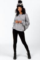 Francesca's Corey Dolman Sleeve Sweatshirt - Heather Gray