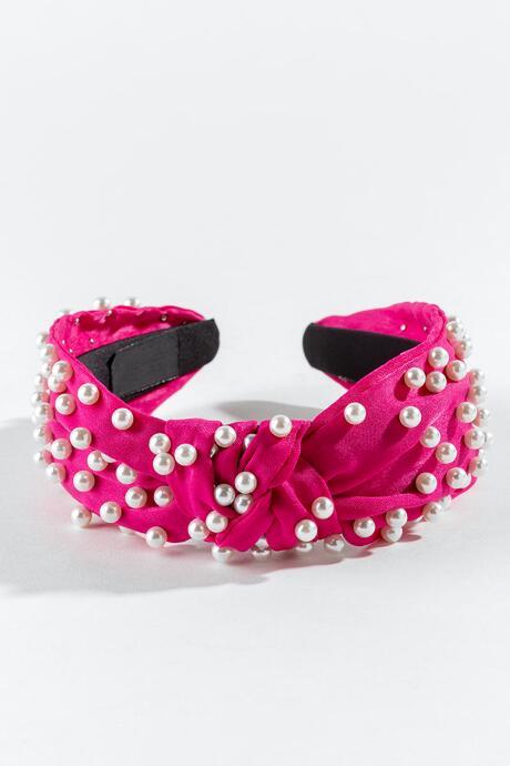 Francesca's Amelia Ground Pearl Headband - Fuchsia