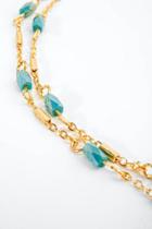 Francesca's Itzel Beaded Links Layered Necklace - Green