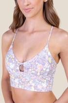 Francesca's Shaelynn Ditsy Floral Swimsuit Top - Lavender