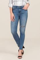 Harper Fishnet Patch Release Hem Jeans - Lite