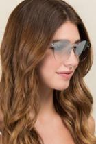 Francesca's Esperanza Clear Round Sunglasses - Clear