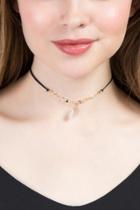 Francesca Inchess Rene Pearl Cord Choker - Black