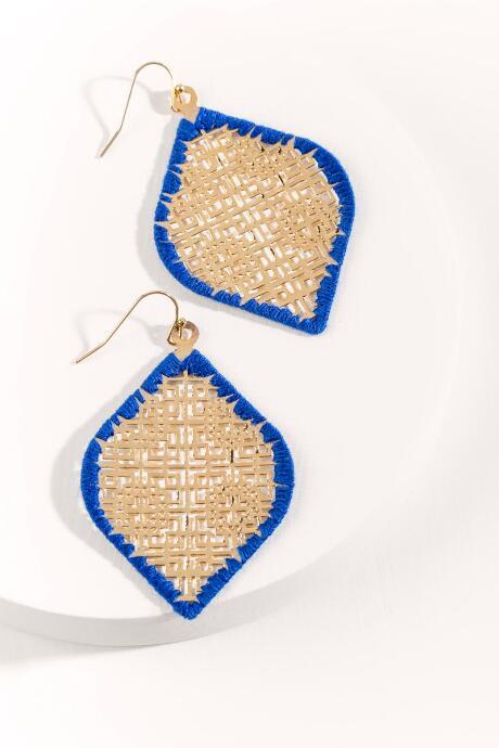 Francesca's Abby Filigree Drop Earrings - Blue