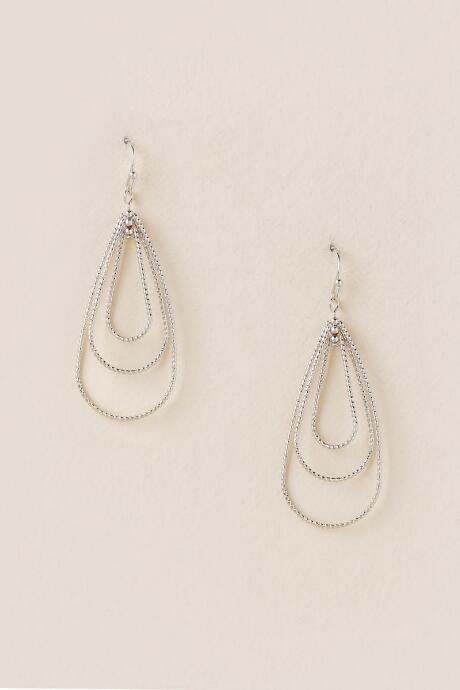Francesca's Rosetta Layered Teardrop Earring In Silver - Silver