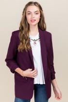 Mi Ami Cayson Quarter Sleeve Blazer - Purple