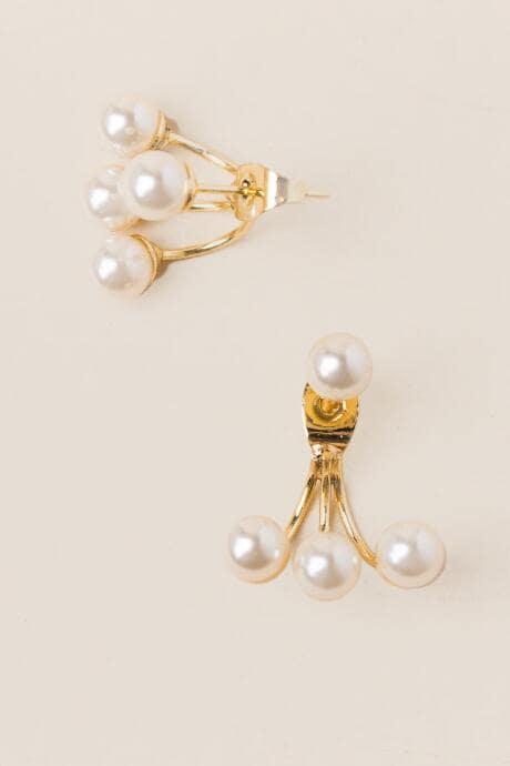 Francesca's Maria Pearl Stud Earring - Pearl