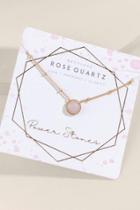 Francesca's Power Stone Semi-precious Pendant Necklace - Pale Pink