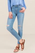 Francesca's Harper Light Triple Knee Slit Jeans - Lite