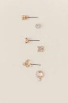 Francesca's Abbey Cubic Zirconia Stud Earring Set - Crystal