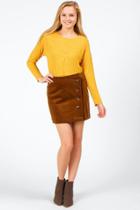 Francesca's Malina Corduroy Mini Skirt - Brown