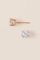 Francesca's Abby Cubic Zirconia Stud Earring - Rose/gold
