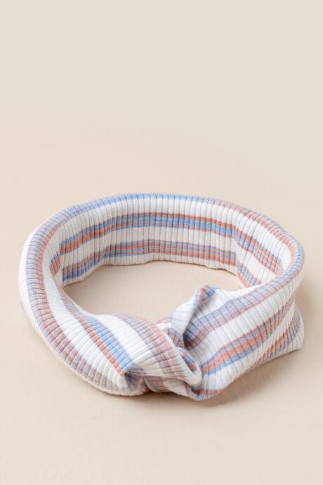 Francesca's Leigh Chunky Stripe Turban In White - White