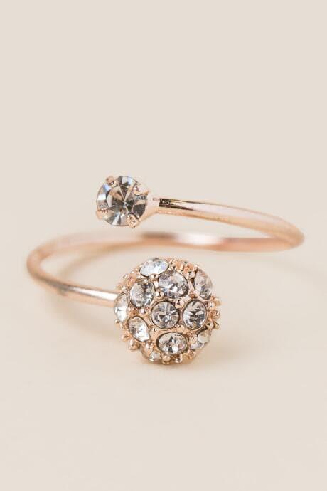 Francesca's Giselle Crystal Rose Gold Ring - Rose/gold