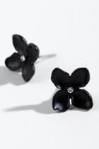 Francesca's Camila Flower Studs - Black