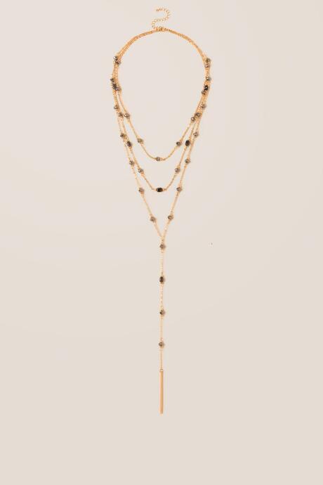 Francesca Inchess Earie Layered Beaded Necklace - Hematite