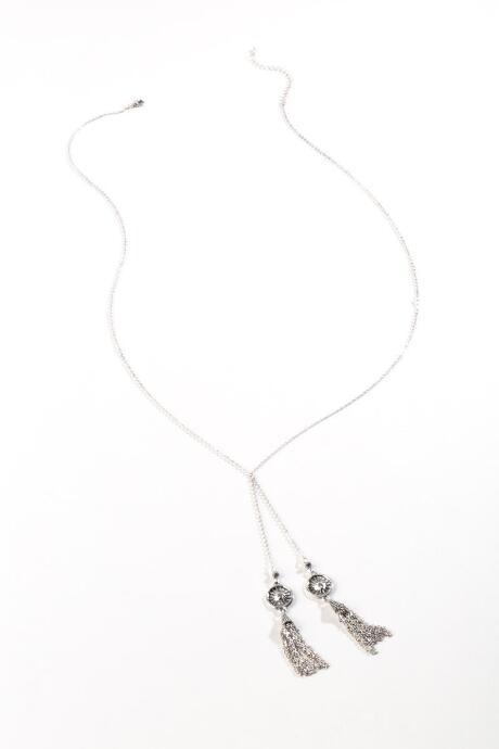 Francesca's Sylvie Tassel Necklace - Silver