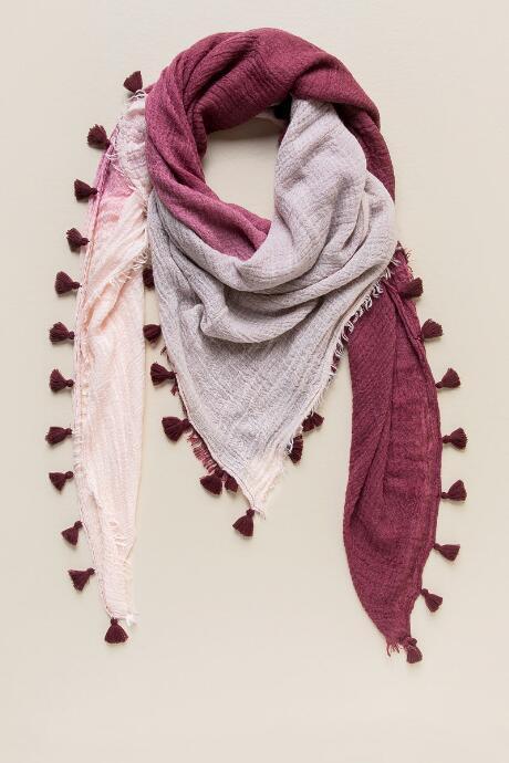 Francesca's Vesta Ombr Tassel Scarf - Purple