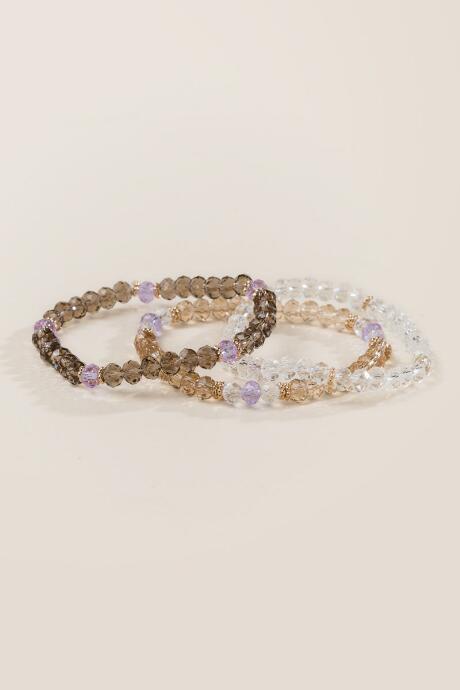 Francesca's Izzy Glass Bead Stretch Bracelet Set - Multi