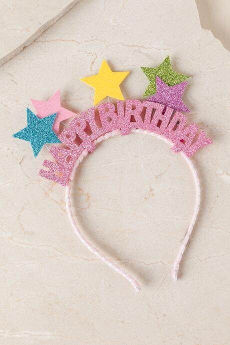 Francesca's Happy Birthday Stars Headband - Pink