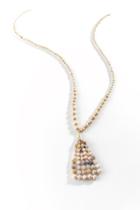 Francesca's Priya Wooden Bead Tassel Necklace - Natural
