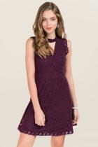 Francescas Mazie Gigi Surplus Lace A-line Dress - Purple