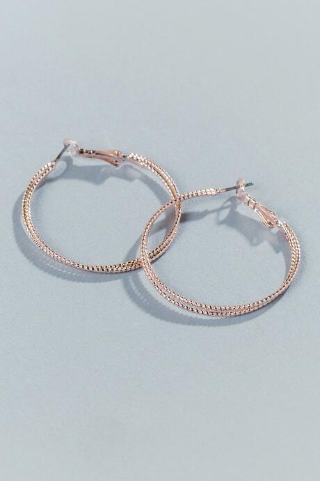 Francesca's Ella Medium Rose Gold Hoops - Rose/gold