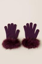 Francesca's Marianna Faux Fur Gloves - Purple
