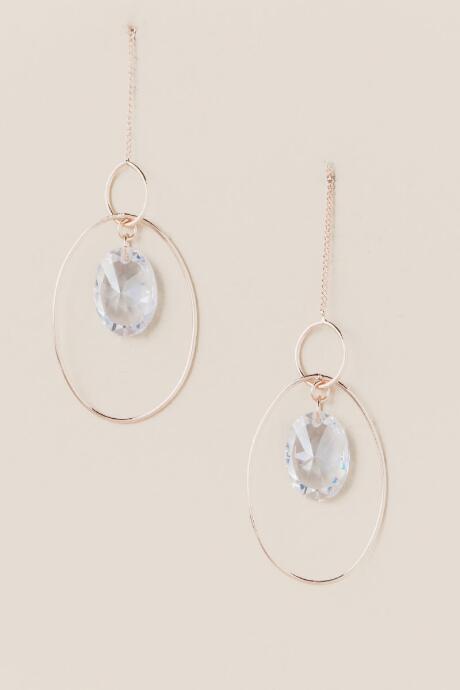 Francesca's Eve Cubic Zirconia Drop Earring In Rose Gold - Rose/gold