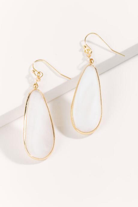 Francesca's Gracie Shell Teardrop Earrings - Pearl