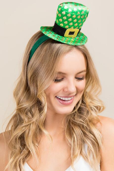 Francesca's St. Patty Shamrock Mini Hat Headband - Green