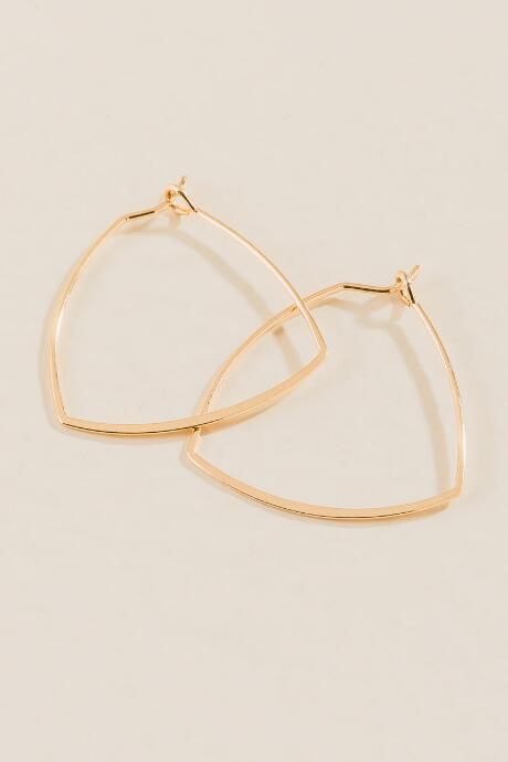 Francesca's Ivanka Triangle Hoop Earrings - Gold