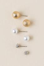 Francesca's Violet Ball Stud Earring Set - Multi