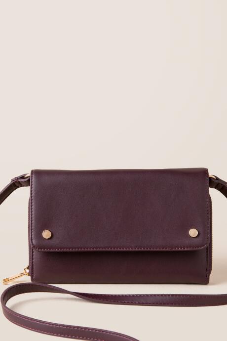 Francesca's Elora Stud Crossbody Wallet - Burgundy