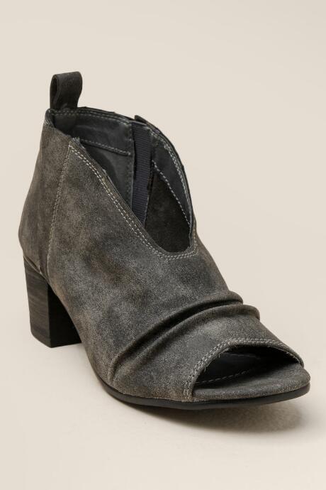 Very G Janice Scrunched Peep Toe Shootie - Gray