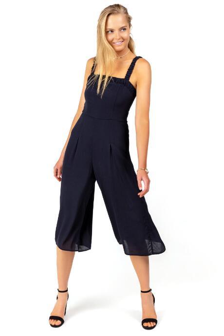 Francesca Inchess Navara Ruffle Sleeve Jumpsuit - Black