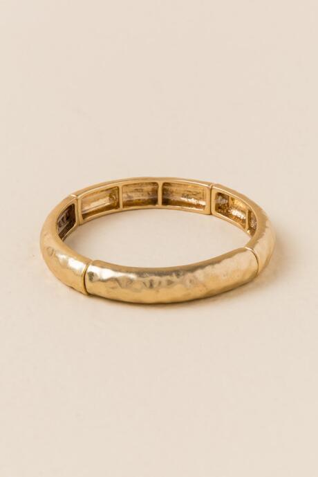 Francesca's Selma Metal Stretch Bracelet - Gold