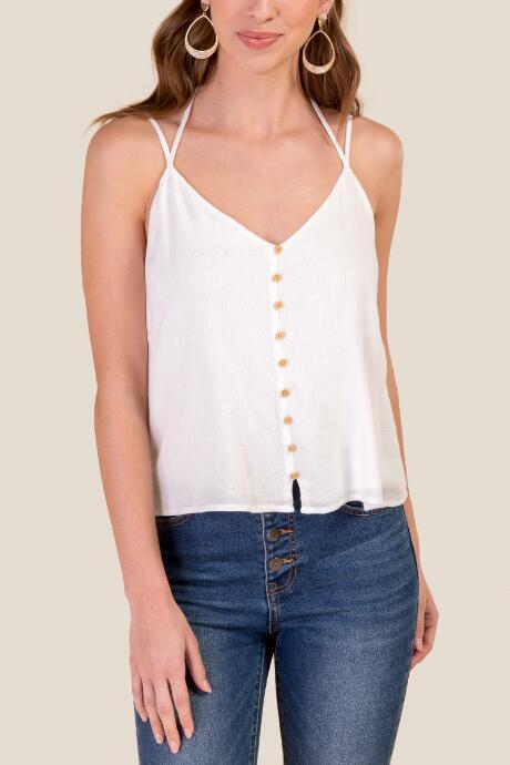 Francesca's Shayla Double Strap Tank Top - White