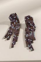 Francesca's Landly Tonal Cupchain Fringe Drop Earrings - Purple