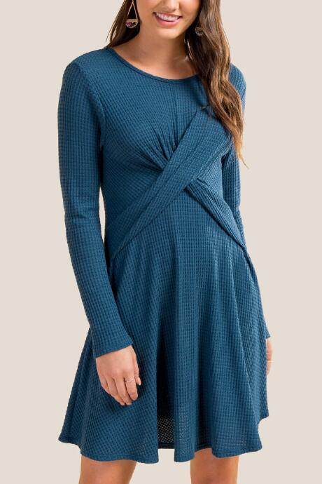 Francesca Inchess Genevieve Twist Front Knit Dress - Pine