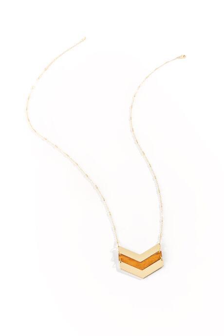 Francesca's Willa Chevron Necklace - Brown