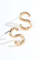 Francesca's S Bamboo Initial Studs - Gold