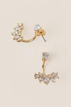 Francesca's Martha Crystal Row Ear Jackets - Gray