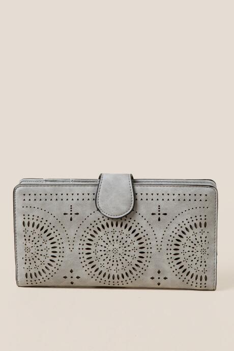 Francesca's Giannina Perforated Wallet - Gray