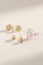 Francesca's Jasmine Cateye Earring Stud Set - Blush