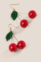 Francesca's Seraphine Cherry Drop Earrings - Red