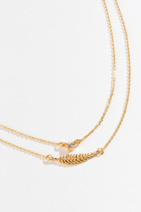 Francesca's Ava Leaf Layered Choker - Gold