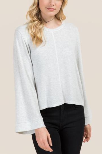 Sweet Claire Xanthe Dolman Sleeve Crop Top - Heather Gray