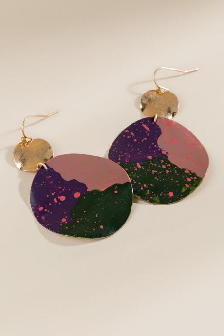Francesca's Alyson Patina Circle Drop Earrings - Multi