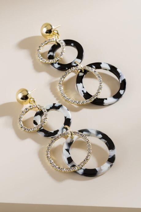 Francesca's Gwen Open Circle Drop Earrings - Black